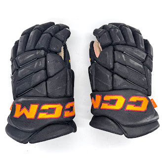 Gants de hockey CCM HGJS Pro Stock d'occasion (noir/doré/marron)